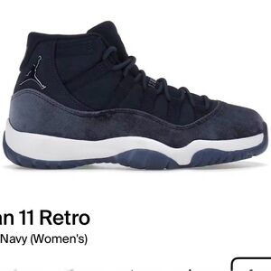 Jordan Navy and White High-Top Sneakers